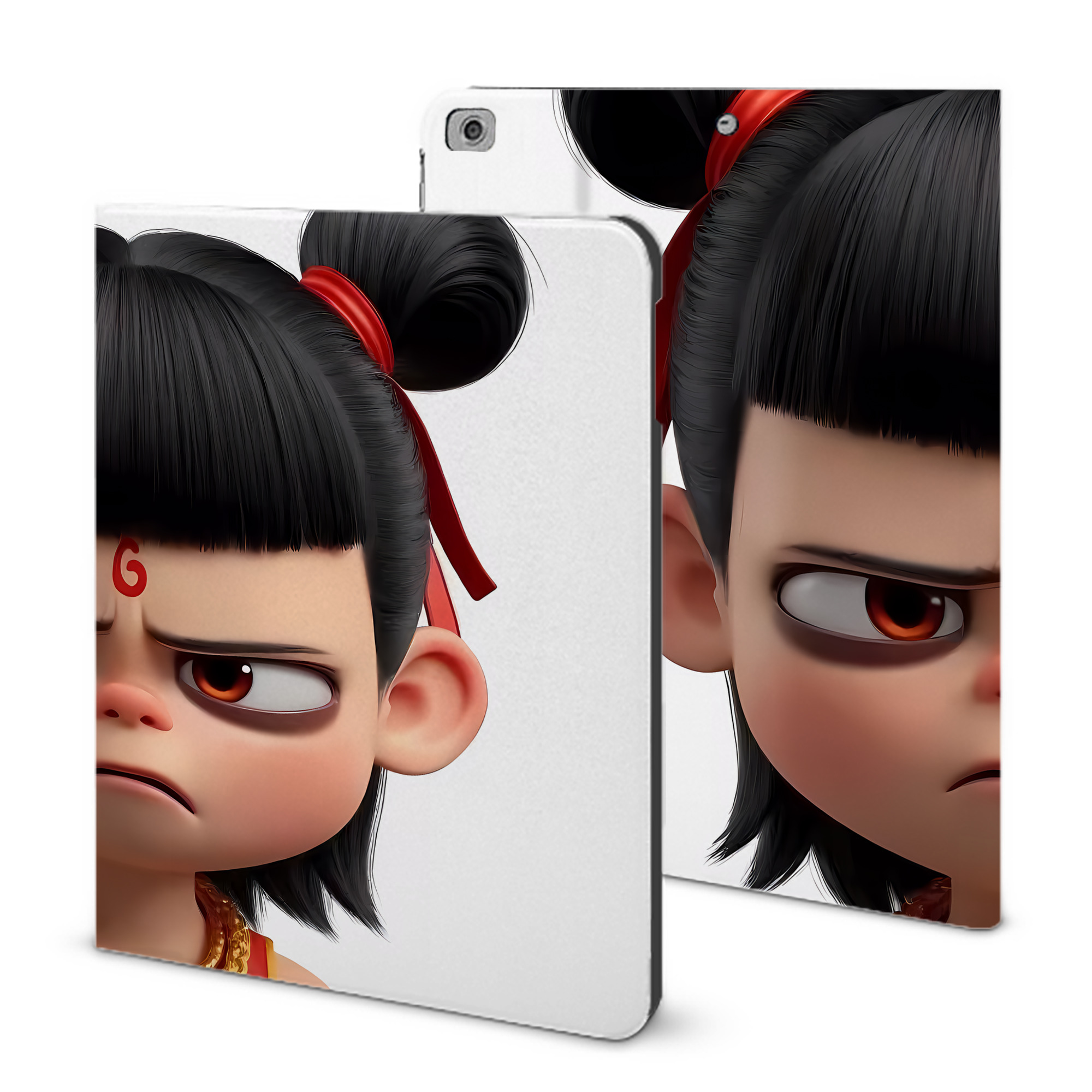 （画像用） Ne Zha 2 ナタ 魔童の大暴れ IPad ケース ブック型 PUレザー TPU 耐衝撃 軽量 薄型 ペン収納なし 全面保護 IPad 各モデル対応